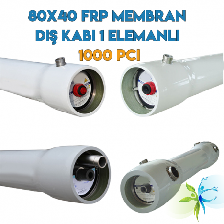 Watergold WAVECYBER Model FRP Endüstriyel Su Arıtma 1 Elemanlı Membran Kılıfı (Kabı) (80x40 1000 Psi)