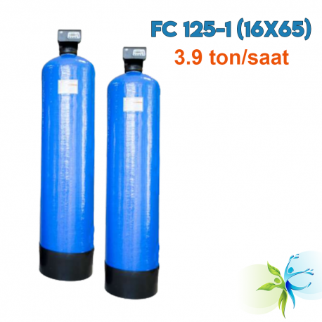 Watergold Su Aritma  Sistemleri FC 125-1 (16X65)Model  Endustriyel Multi Medya Aktif Karbon Filtre Sistemi-39 ton/gün