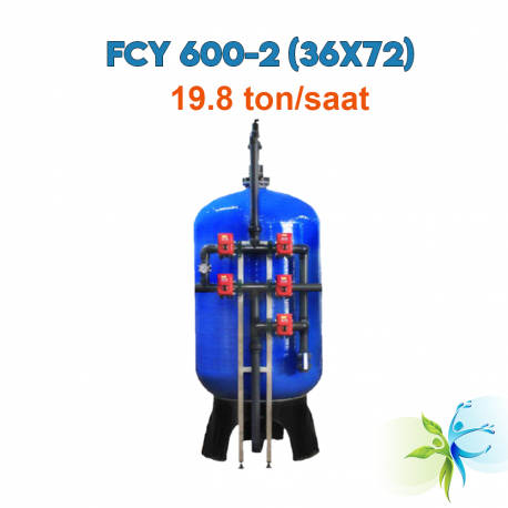 Watergold FCY 600-2 (36x72) Model Yüzey Borumalı Multimedya Kum Filterasyon Sistemi- 198 ton/gün