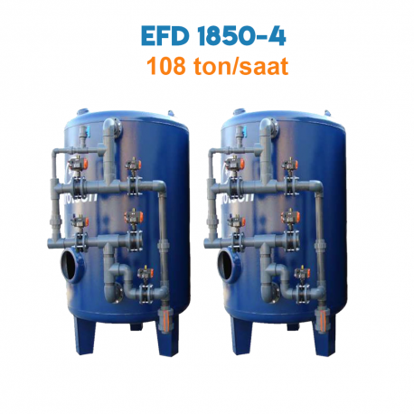 Watergold EFD 1850-4 Model Yüzey Borulamalı Yumuşatma  Filtrasyon Sistemi -3312 ton/gün