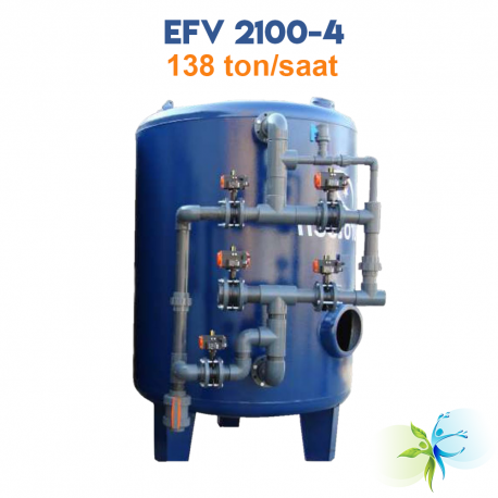 Watergold EFV 2100-4 Model  Yüzey Borulamalı Yumuşatma  Filtrasyon Sistemi- 3312 ton/gün