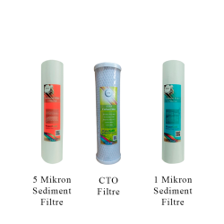 Watergold Su Arıtma Açık Kasa Üçlü (3'lü) Ekonomik Filtre Seti (Sediment 5 Mic-CTO)